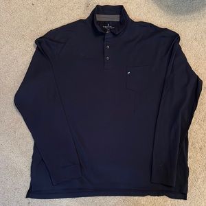 Mens long-sleeved quarter button up shirt